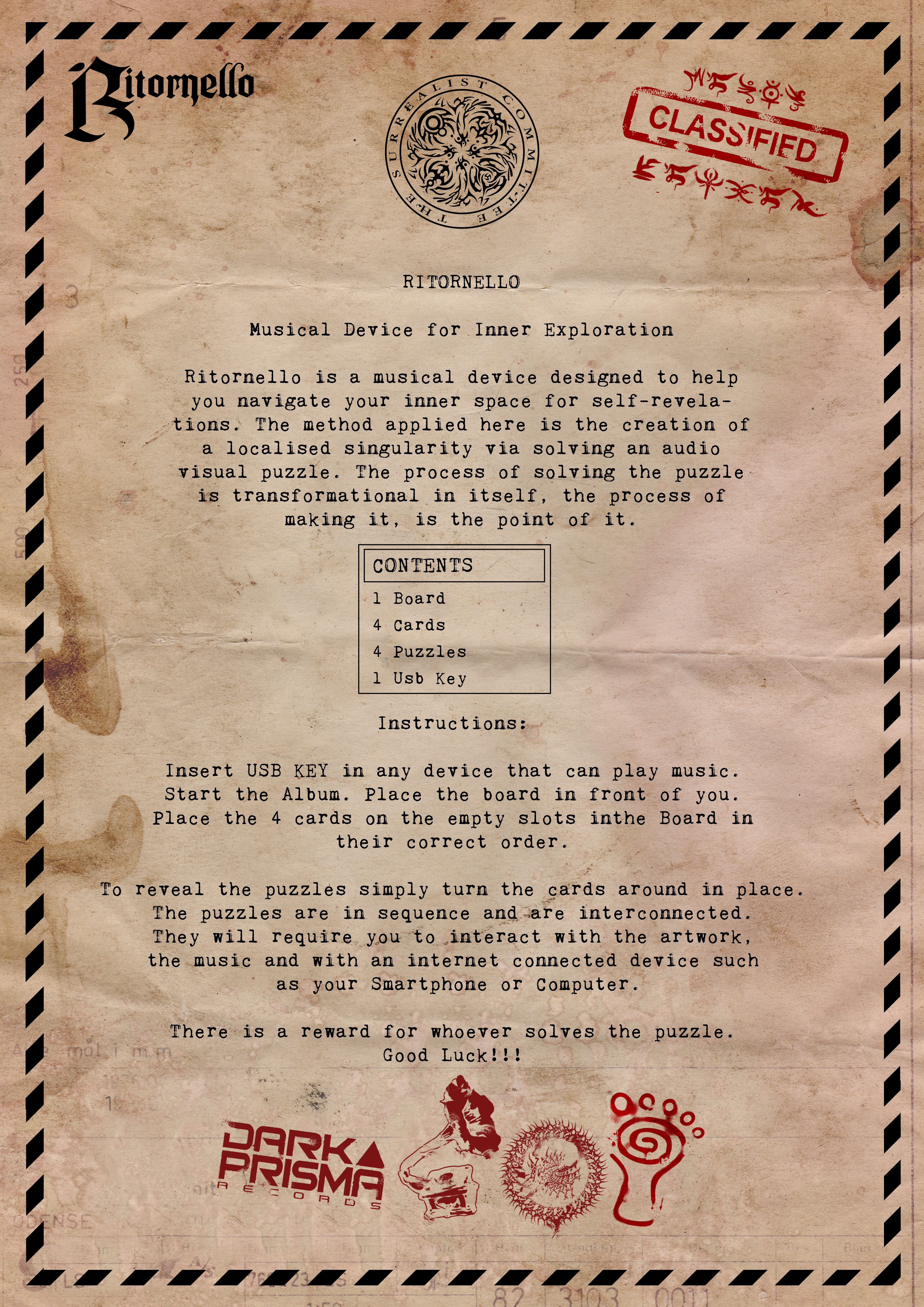 Instruction Sheet Front